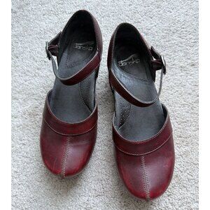 Dansko Women's Comfort Sally Mary Jane Clogs In Ox Blood Size 38